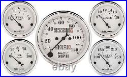 Autometer 1601 Old Tyme White Gauge Kit Mech Speedo Compass