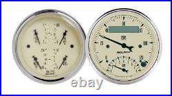 Autometer 1820 Antique Beige Gauge Kit, 2 Pc, Quad & Tach/Speedo, 3-3/8