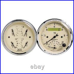 Autometer 1820 Antique Beige Quad Gauge Tach Speedo Kit