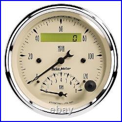 Autometer 1820 Antique Beige Quad Gauge Tach Speedo Kit