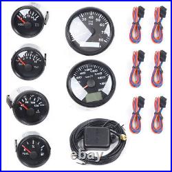 Car Boat Electronic 6 Gauge Set high precision GPS Speedo Stainless Steel Plates