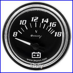 Equus Gauge Set, 3-3/8 Mech Speedo, 2 OILP/WTEMP/FUEL/VOLT, Blk, Chrm, 7000