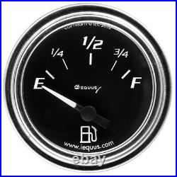 Equus Gauge Set, 3-3/8 Mech Speedo, 2 OILP/WTEMP/FUEL/VOLT, Blk, Chrm, 7000