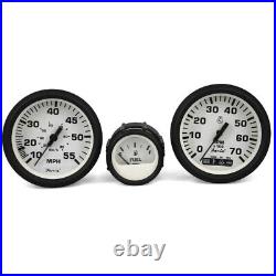 Faria Boat Gauge Set KT0095 Euro White Tach Speedo Fuel 3 Piece