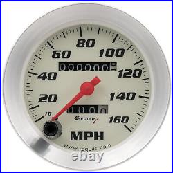 Gauge Set, 3-3/8 Mech Speedo, 2 OILP/WTEMP/FUEL/VOLT, Wht, Slvr, 8000 Series