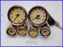 Gauges Kit Magnolia 100 mm speedo + tacho clock wise with 52mm mechanical gauges