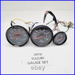 Genuine Suzuki RPM Tachometer Tacho Speedo Trim Angle Gauge Outboard Set Black