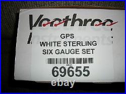Gps Deluxe 6 Gauge Set White Sterling Veethree Instruments Speedo, Tach 69655