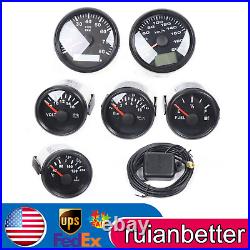 New Electronic 6 Gauge set GPS Speedo Tacho Oil Pressure Fuel Level for Car Boat