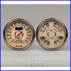 New Vintage USA 37215-02 4-3/8 Woodward 2 Gauge Speedo/Tach-Quad Beige