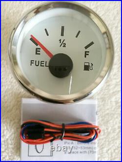 Six gauge set 200mph 300km/h speedo tachometer fuel temp volt oil pressure white